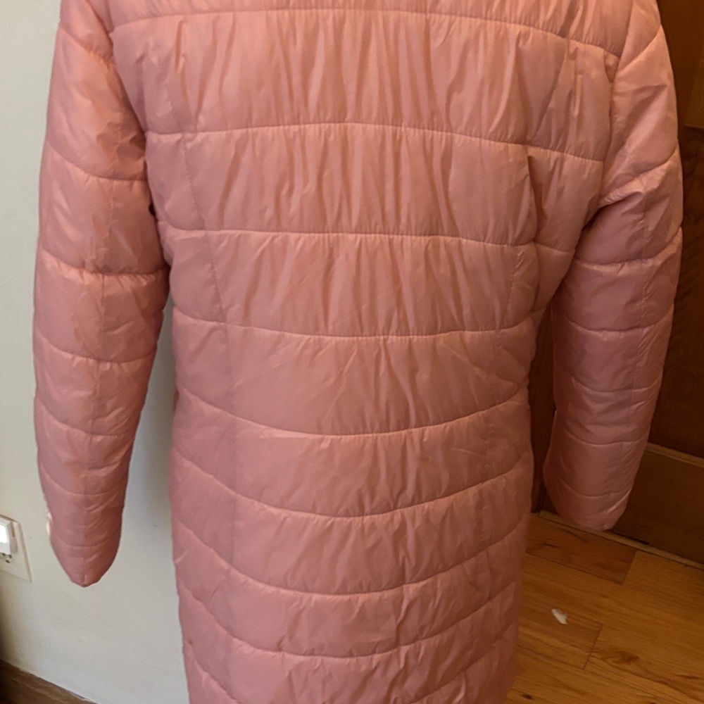 Pink Faux Fur Collar Women's Puffer Coat size L. - Picture 7 of 7